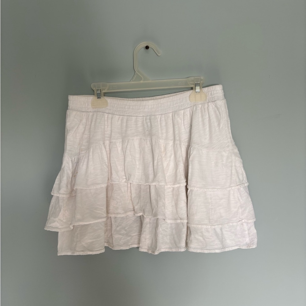 white mini skirt